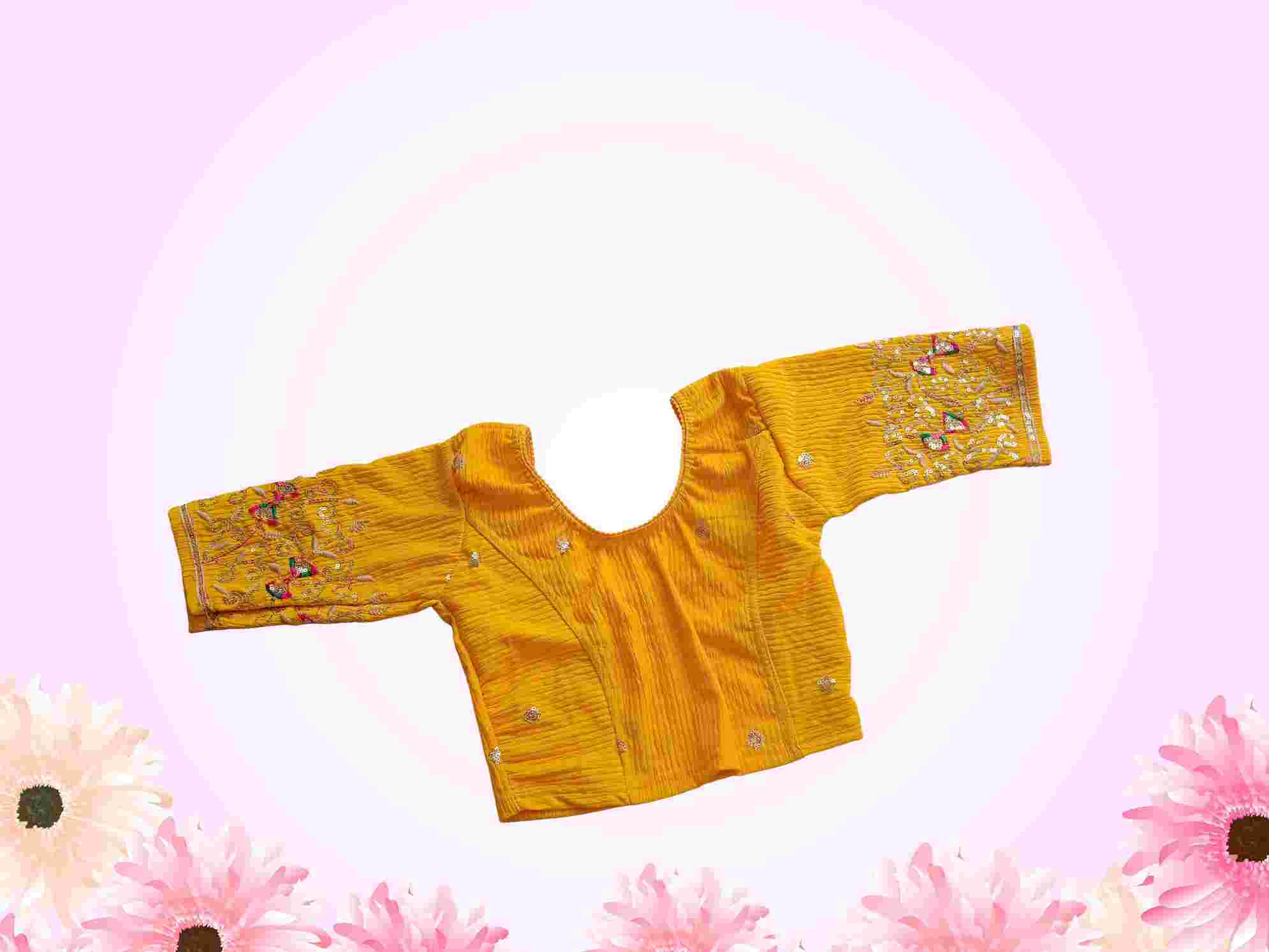 Women's Embroidered Readymade Stretchable Saree Blouse